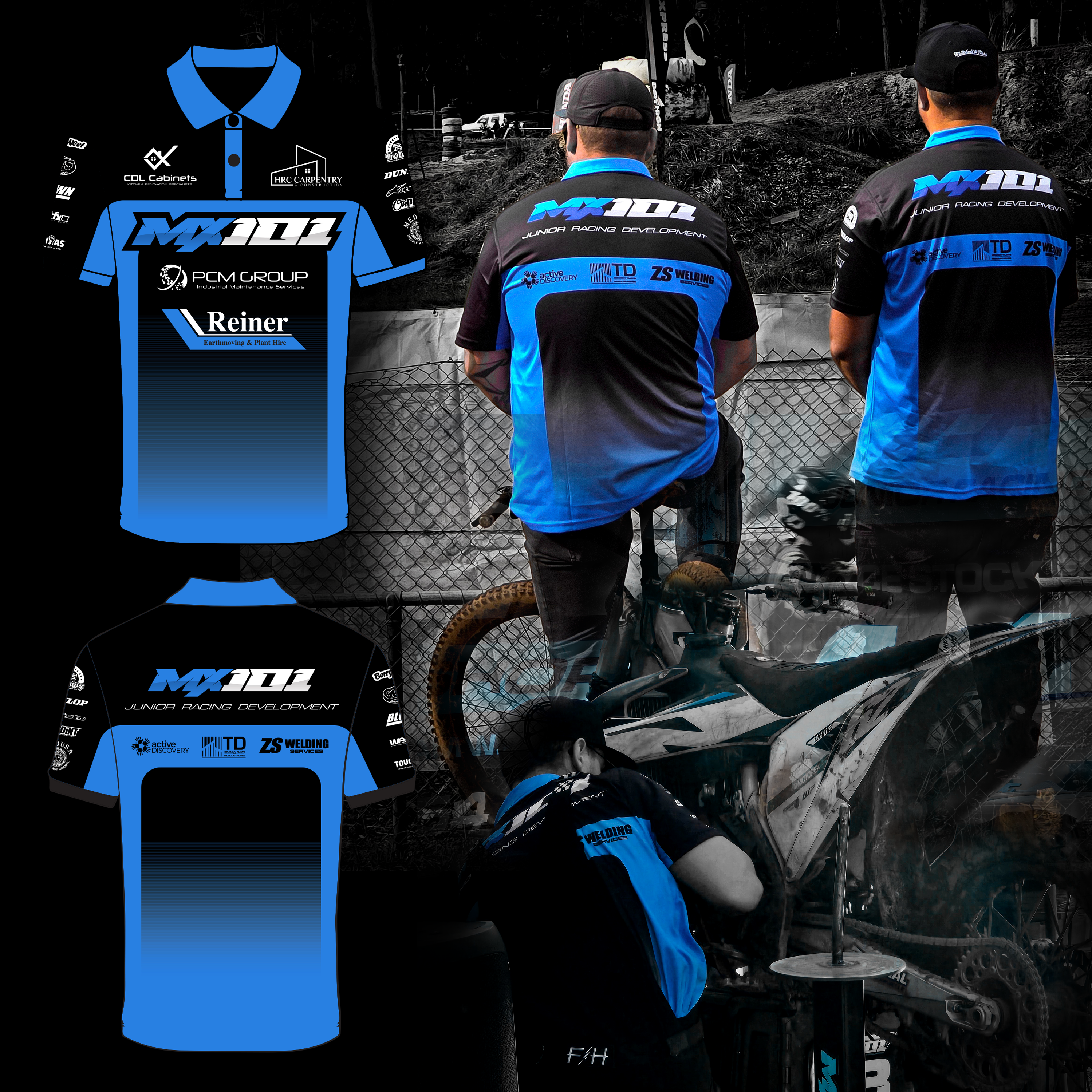 Custom Motocross Team Polos - Sketch Moto Design