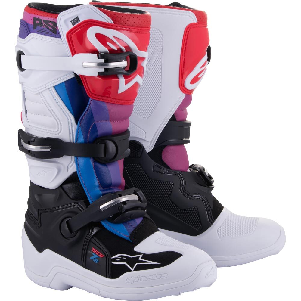 Alpinestars 2026 Tech 7S Black / White / Rainbow Kids Boots