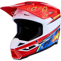 Alpinestars 2027 S-M3 Falcon Red / White / Blue / Flo Yellow Kids Helmet