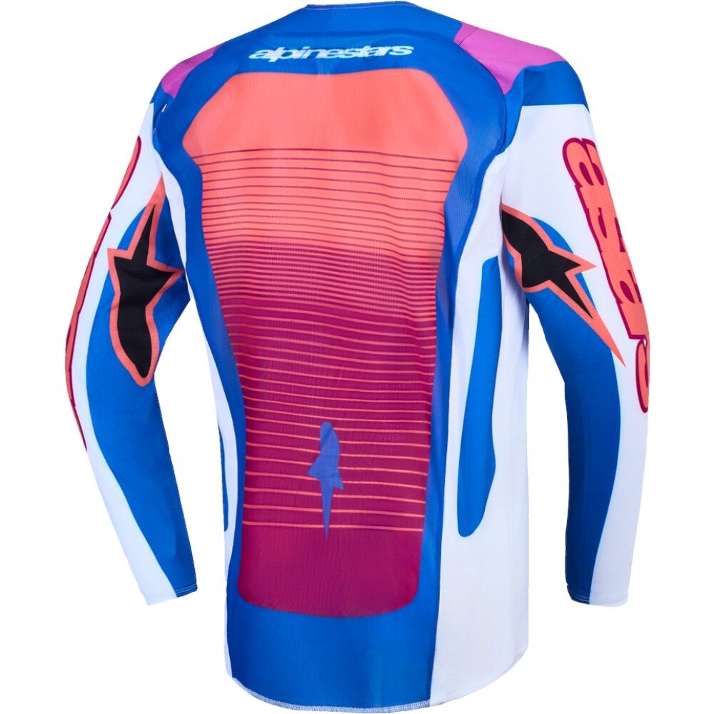 Alpinestars 2027 Supertech Maven Hot Coral / Blithe Blue / White Kids Jersey