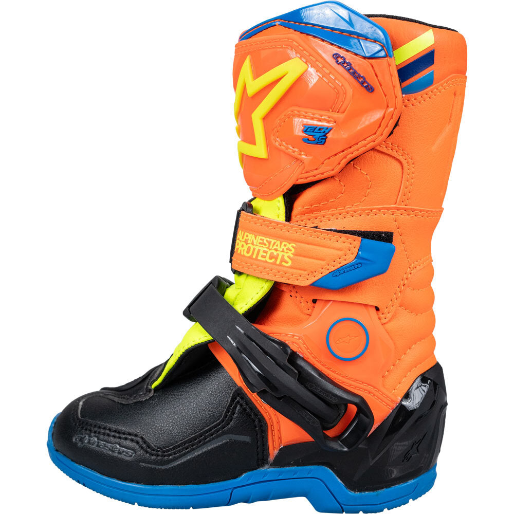 Alpinestars 2027 Tech 3S Fluro / Enamel Blue / Orange Peewee Boots
