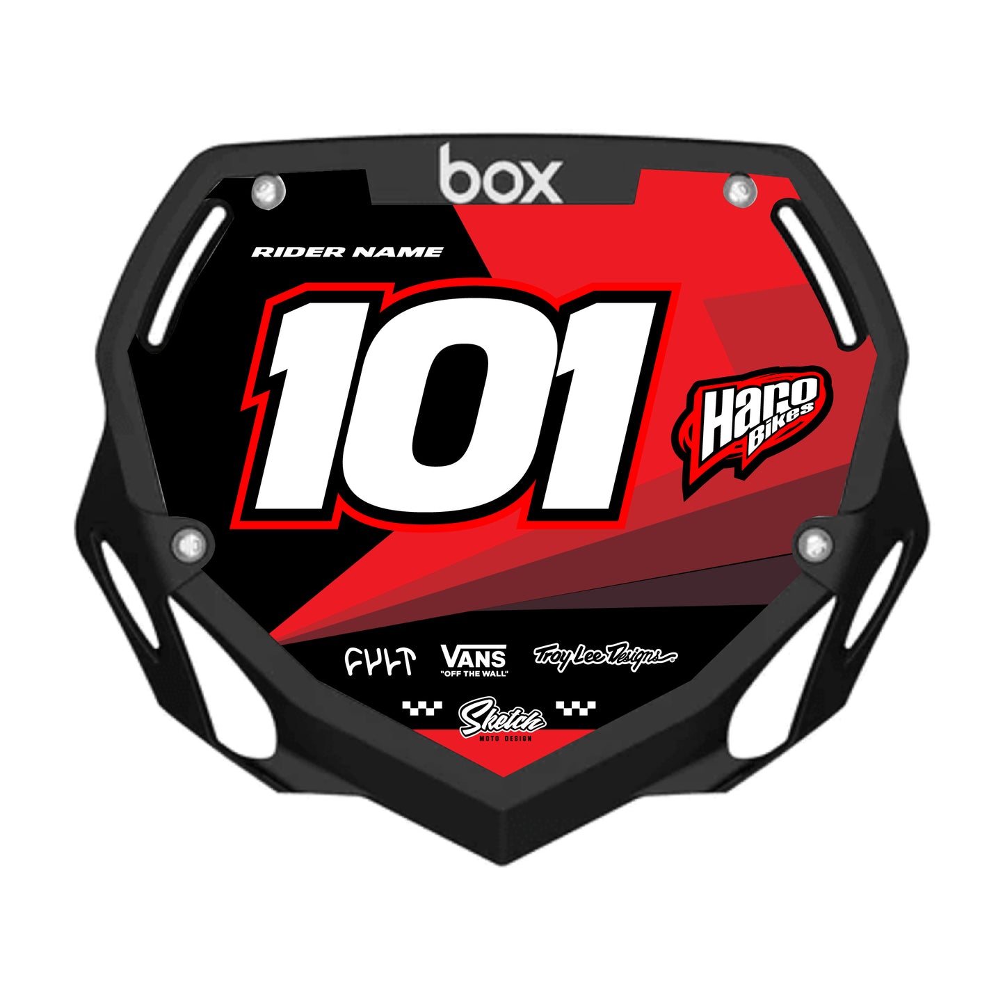 CUSTOM BMX PLATE GRAPHIC - SLASHER RED