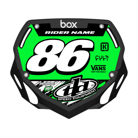 CUSTOM BMX PLATE GRAPHIC - ELIMINATOR GREEN