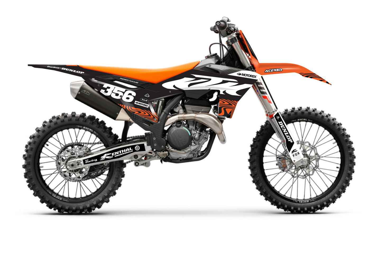 KTM GRAPHICS KIT - WAVE - ORANGE