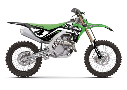 Custom Kawasaki Graphics Kit - Green and Black - Sketch Moto Design