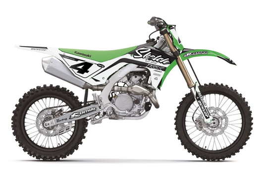 Custom Kawasaki Graphics Kit - Green and White - Sketch Moto Design