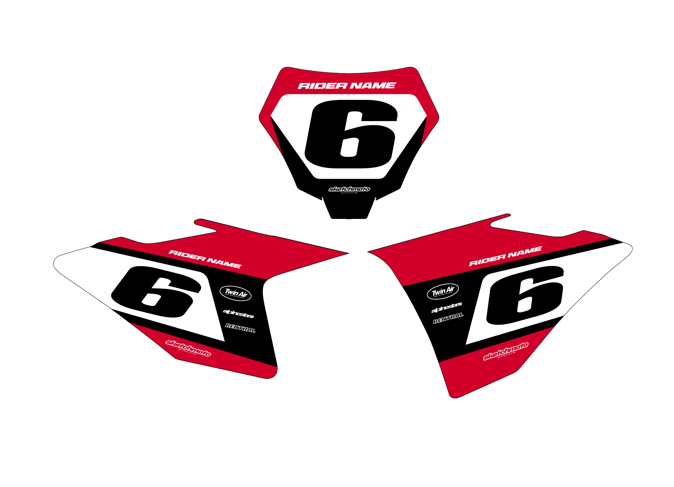 GASGAS - NUMBER GRAPHICS SET - RUSH – Sketch Moto Design
