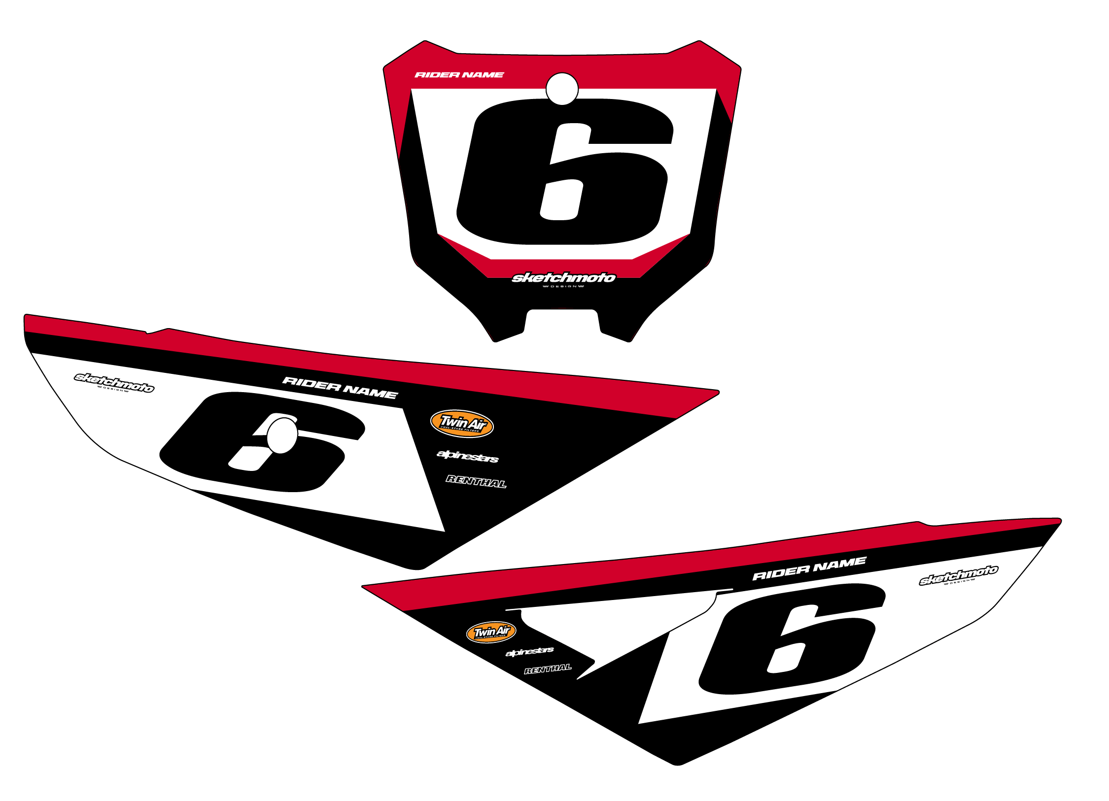 HONDA - NUMBER GRAPHICS SET - FACTORY – Sketch Moto Design