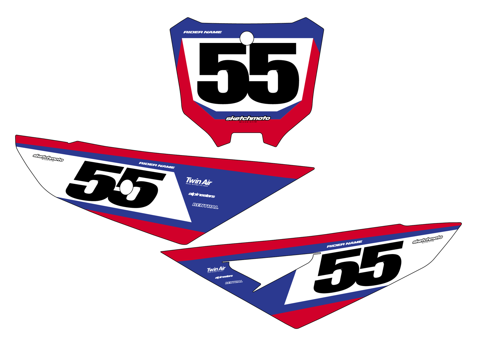 HONDA - NUMBER GRAPHICS SET - FACTORY BLUE