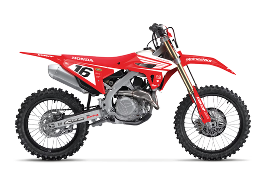 Honda Wing Graphics Kit - Red and White - Sketch Moto Design