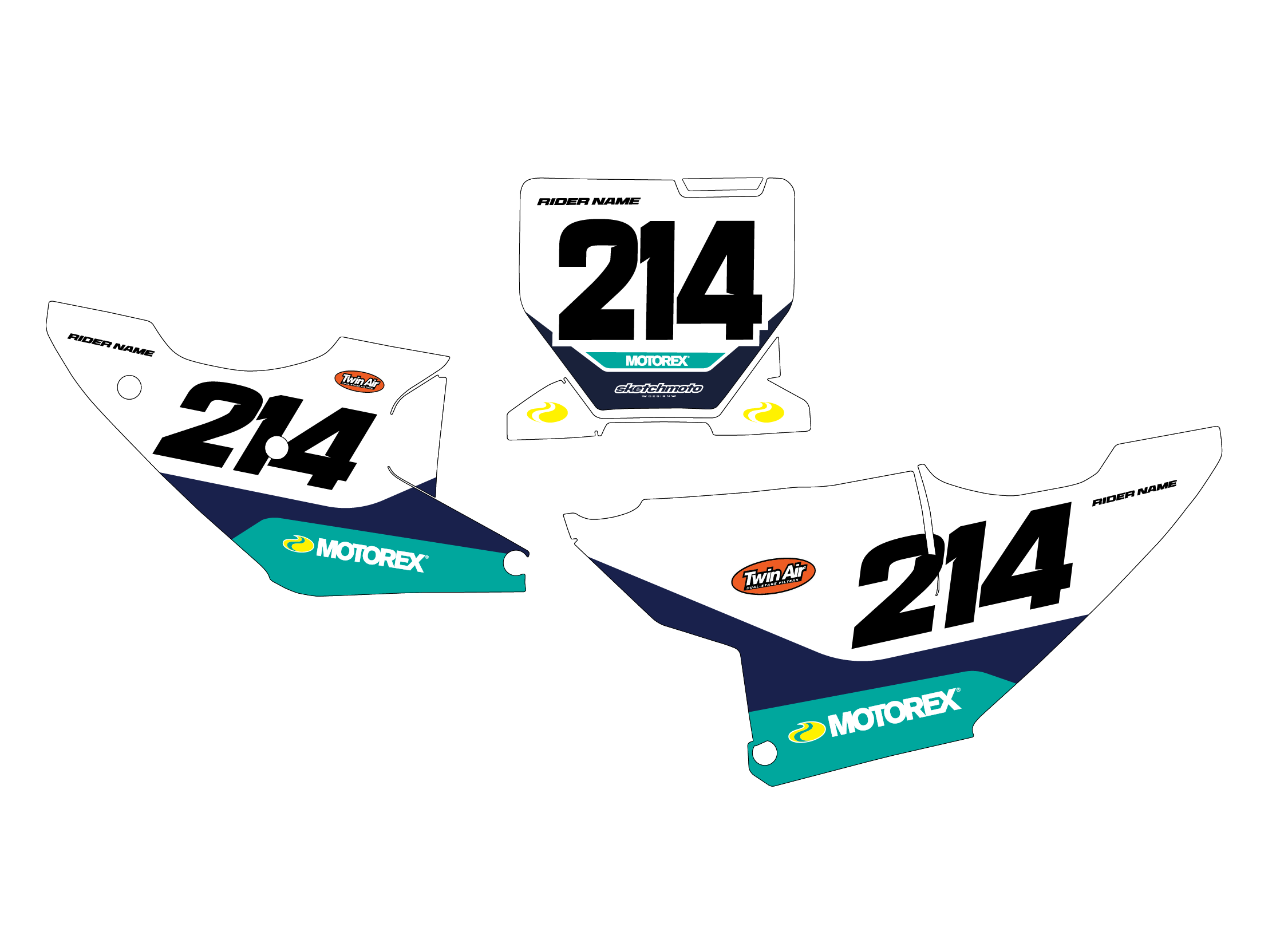 HUSQVARNA - NUMBER GRAPHICS SET - FACTORY – Sketch Moto Design