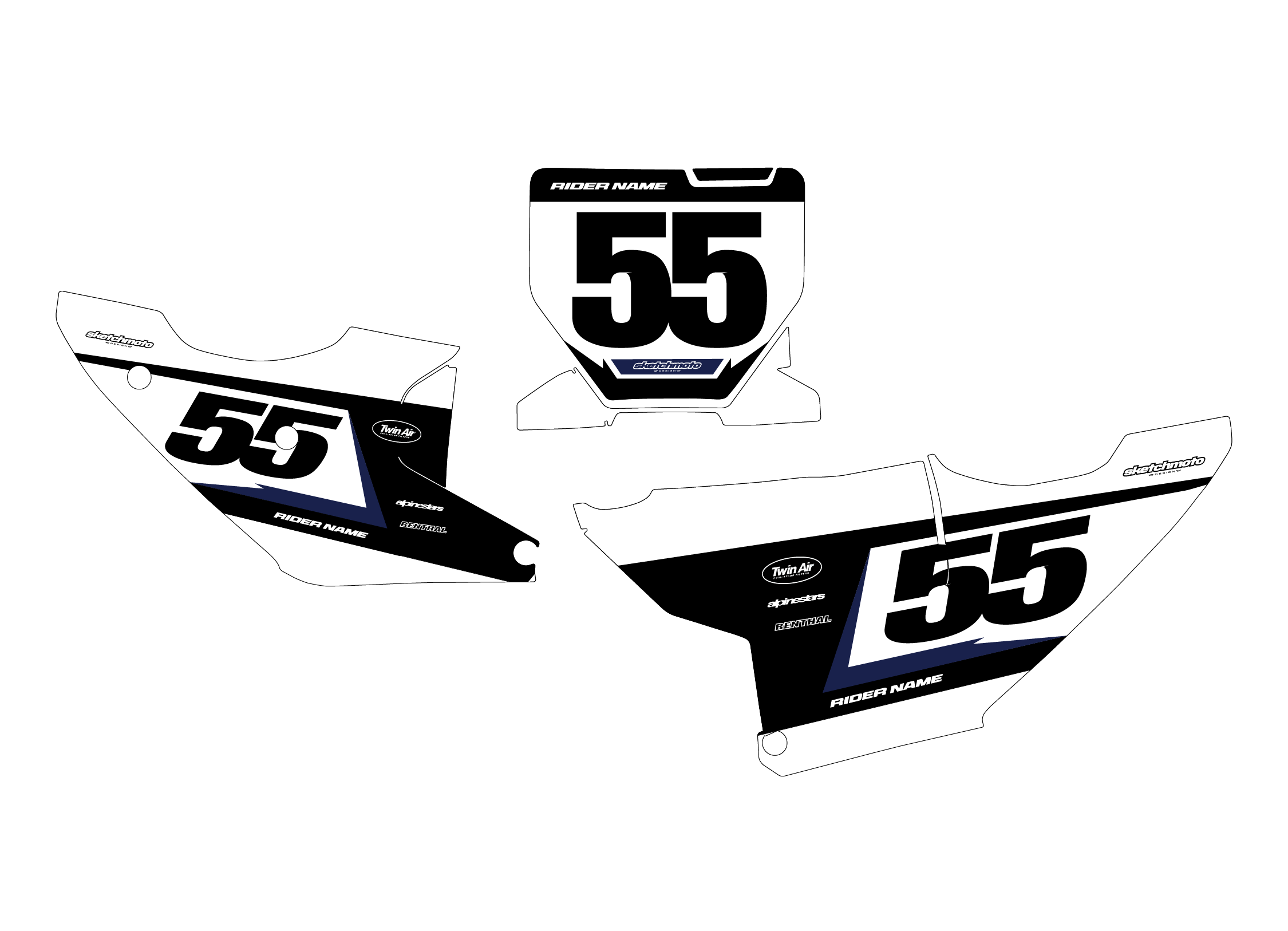 HUSQVARNA - NUMBER GRAPHICS SET - SLASH – Sketch Moto Design