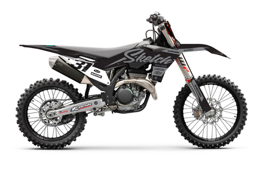 KTM Custom Graphics Kit - Black and Grey - Sketch Moto Design