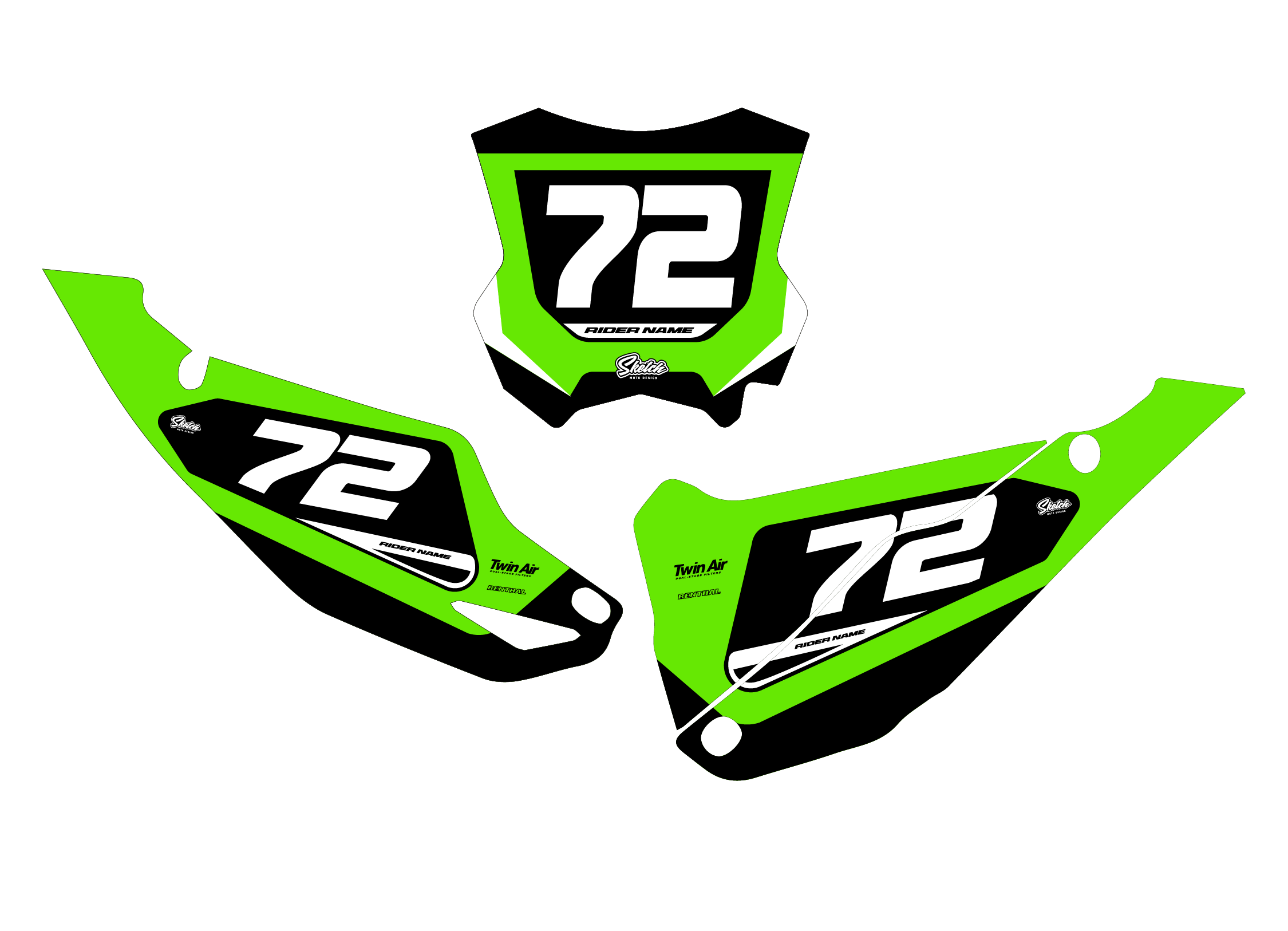 KAWASAKI - NUMBER GRAPHICS SET - OPTIMUM – Sketch Moto Design