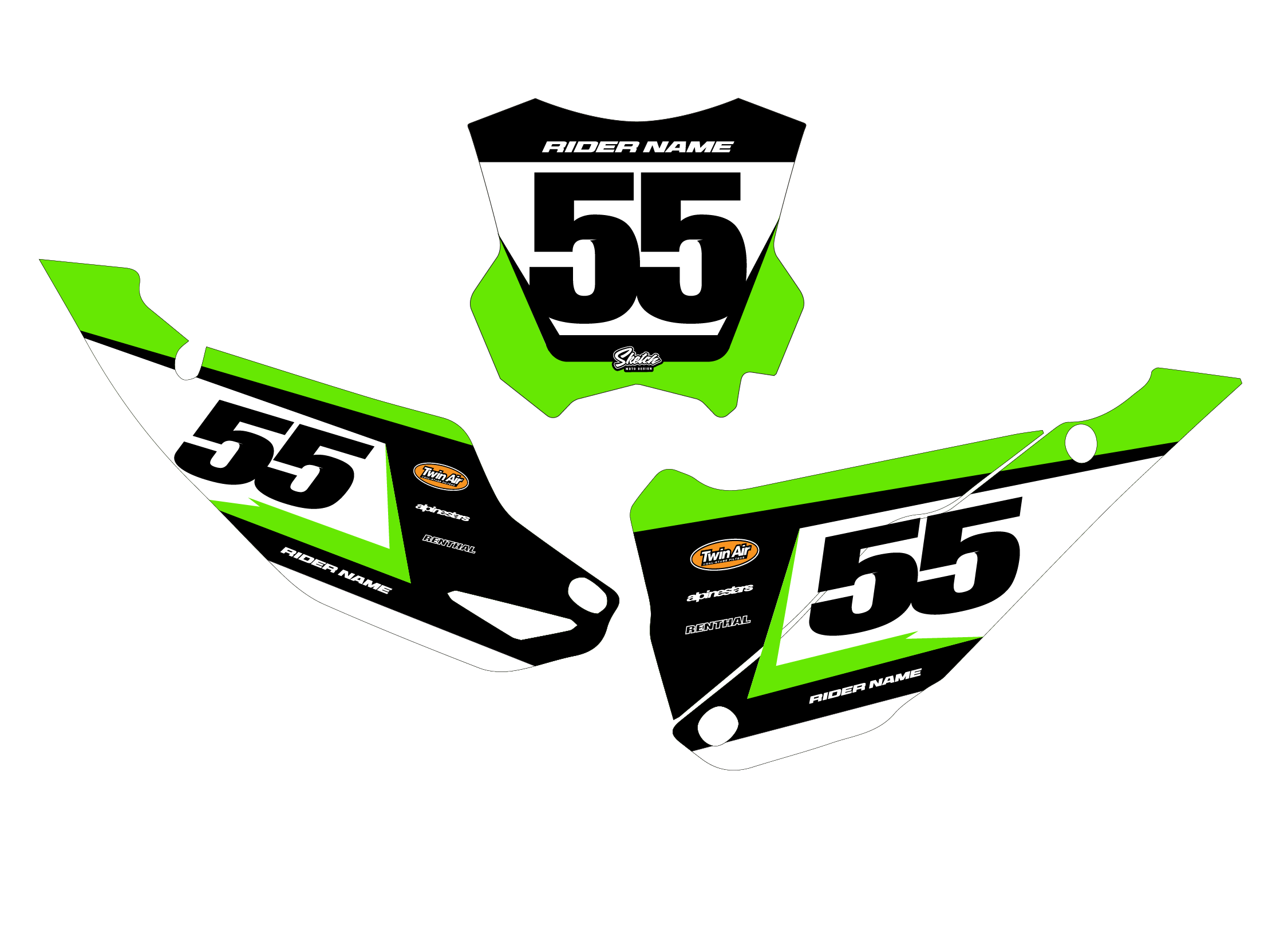 KAWASAKI - NUMBER GRAPHICS SET - SLASH – Sketch Moto Design
