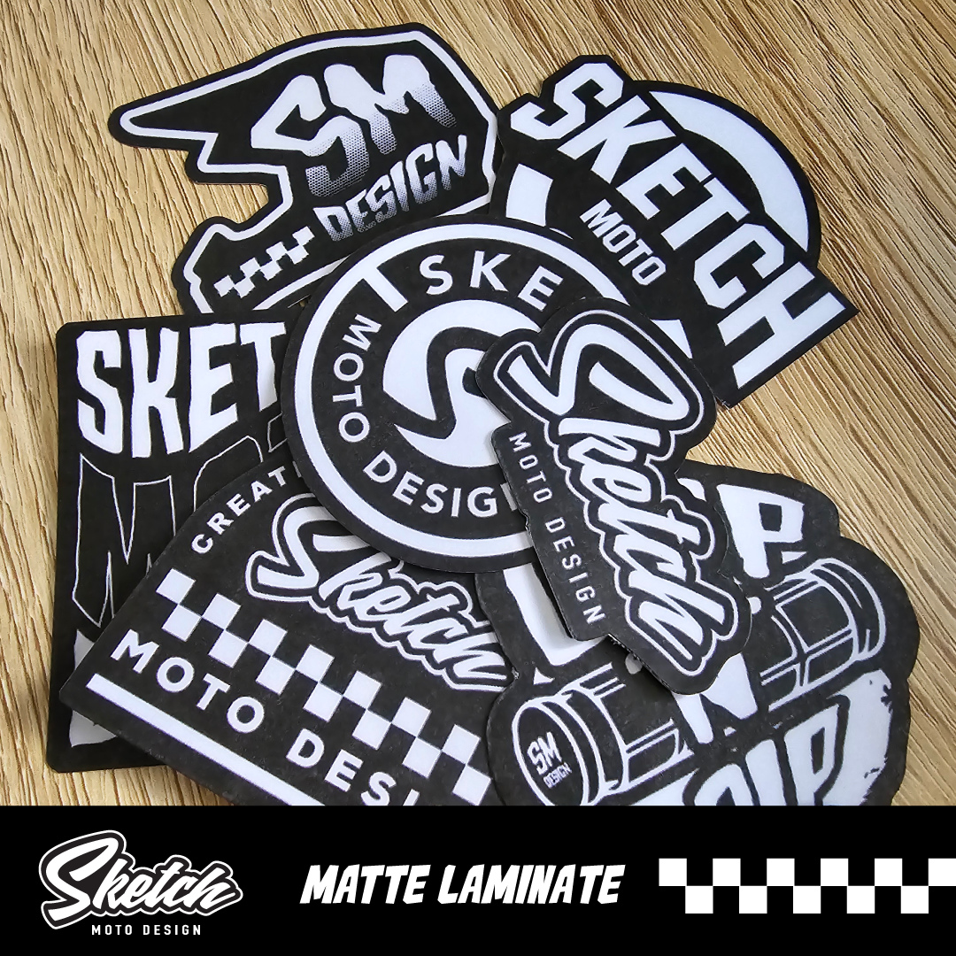 Matte Stickers Design Custom Sticker Pack – Sketch Moto Design