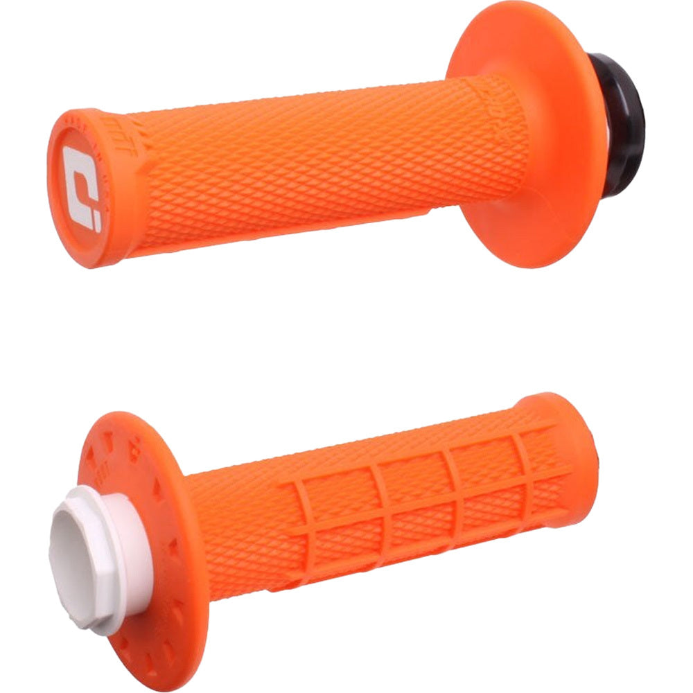 ODI MX MICRO-X HALF WAFFLE LOCK ON  GRIP ORANGE - 2T / 4T