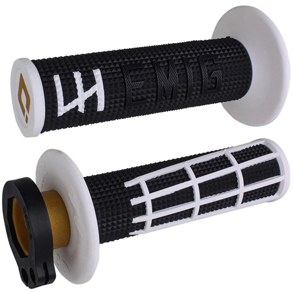 ODI V2 Emig 2.0 Black / White 2T / 4T Lock On Grips