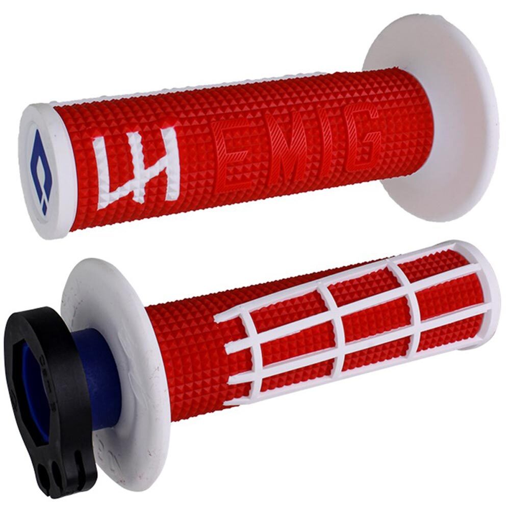 ODI MX V2 EMIG 2.0 LOCK ON GRIP RED/WHITE 2T / 4T