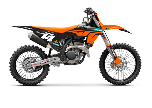 Orange and Black KTM Graphics Kit - Sketch Moto Design