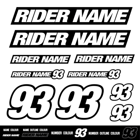 RIDER I.D STICKER PACKS – Sketch Moto Design