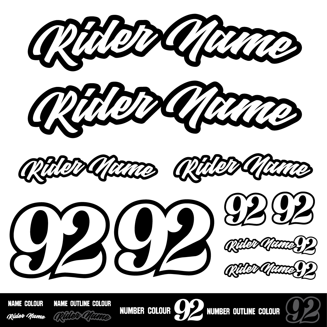 RIDER I.D STICKER PACKS – Sketch Moto Design