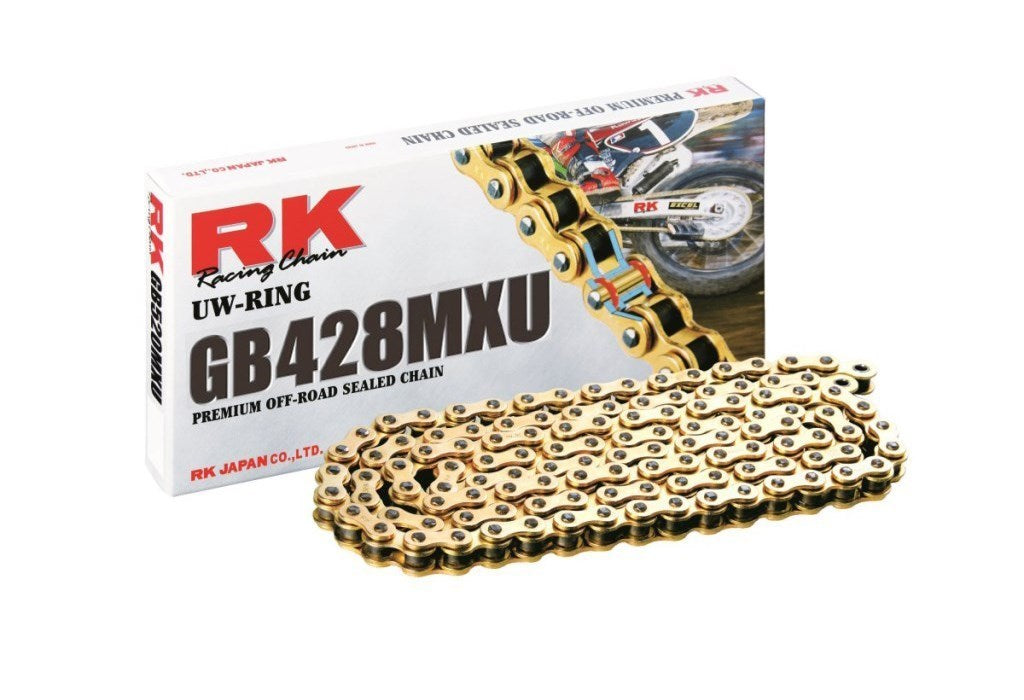 RK CHAIN 428MXU-136L MXU-RING GOLD (Up to 150cc)