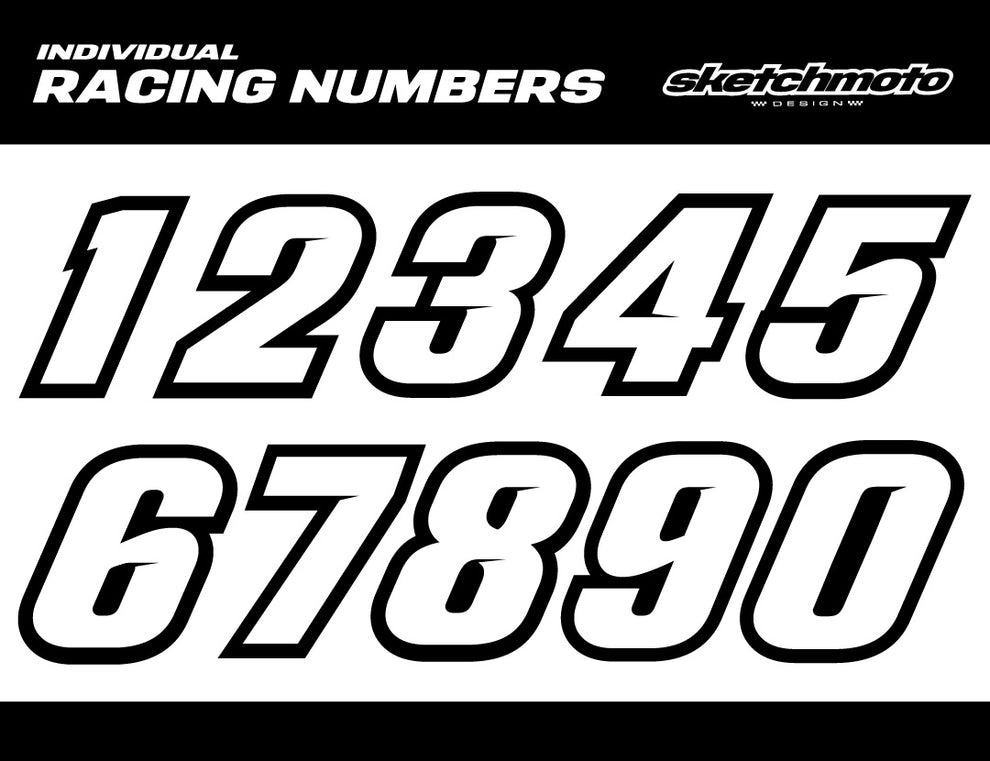 118 Racing Number INDIVIDUAL RACING NUMBERS – Sketch Moto Design