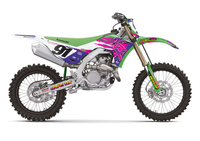 Retro Kawasaki Graphics Kit - Purple - White - Pink - Sketch Moto Design