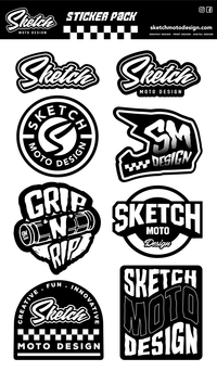 STICKER PACK - GENERIC SKETCH MOTO PACK