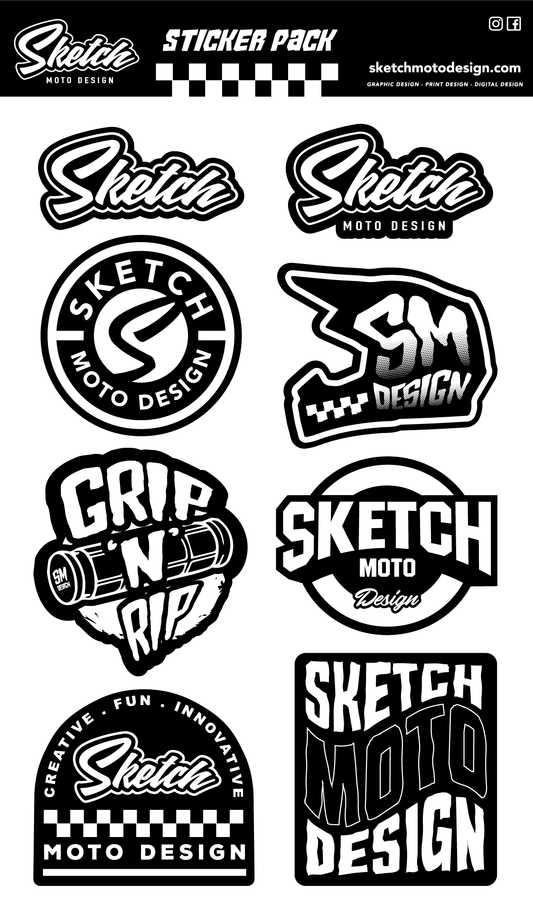 STICKER PACK - GENERIC SKETCH MOTO PACK