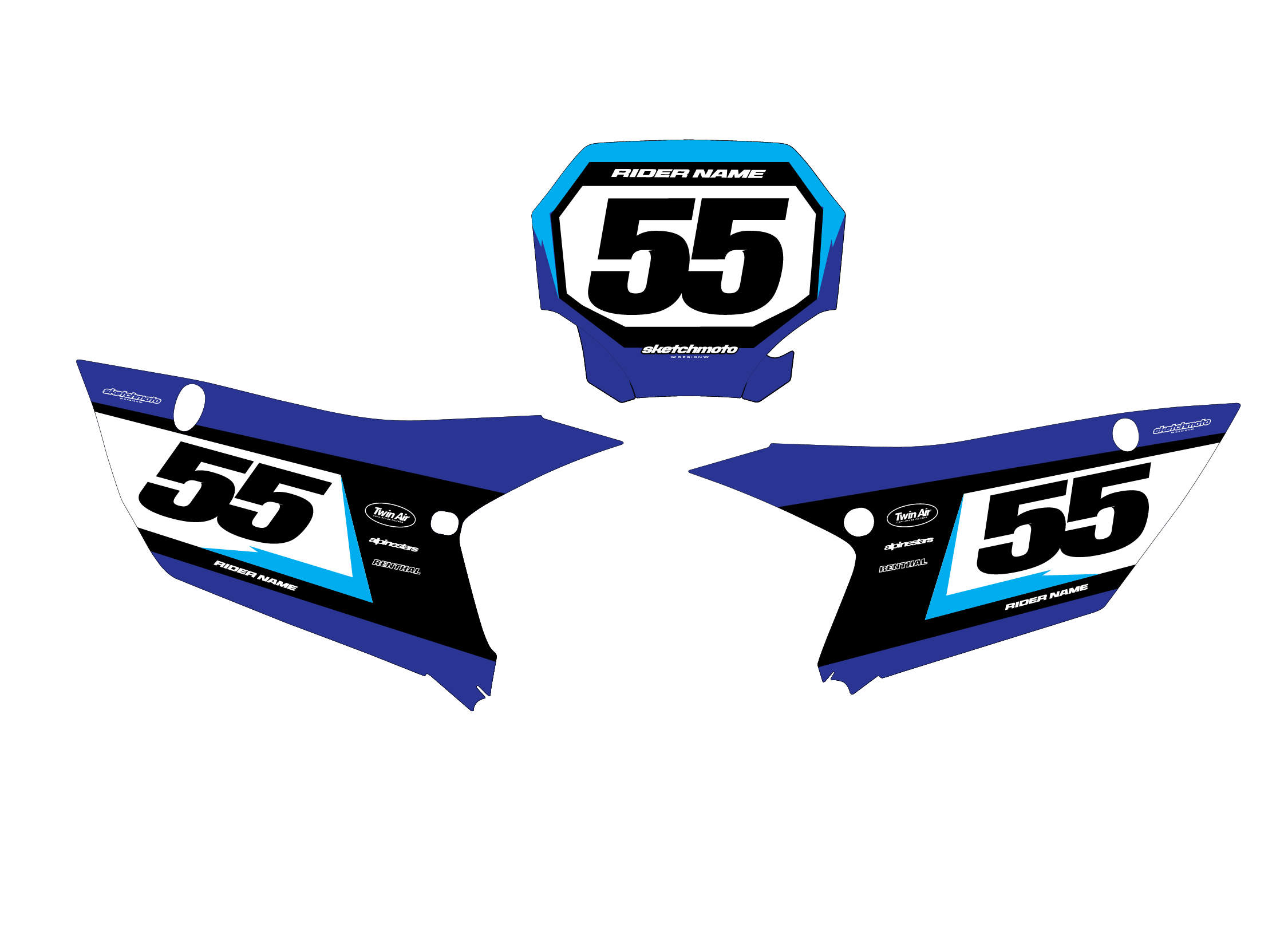 YAMAHA - NUMBER GRAPHICS SET - SLASH – Sketch Moto Design