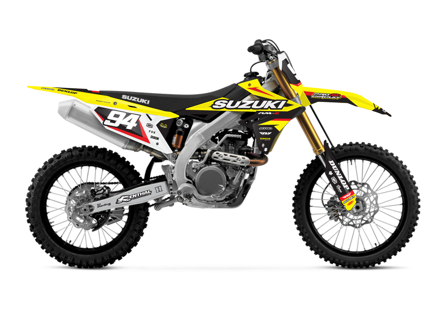 SUZUKI GRAPHICS KIT - STOCK RACING - YELLOW